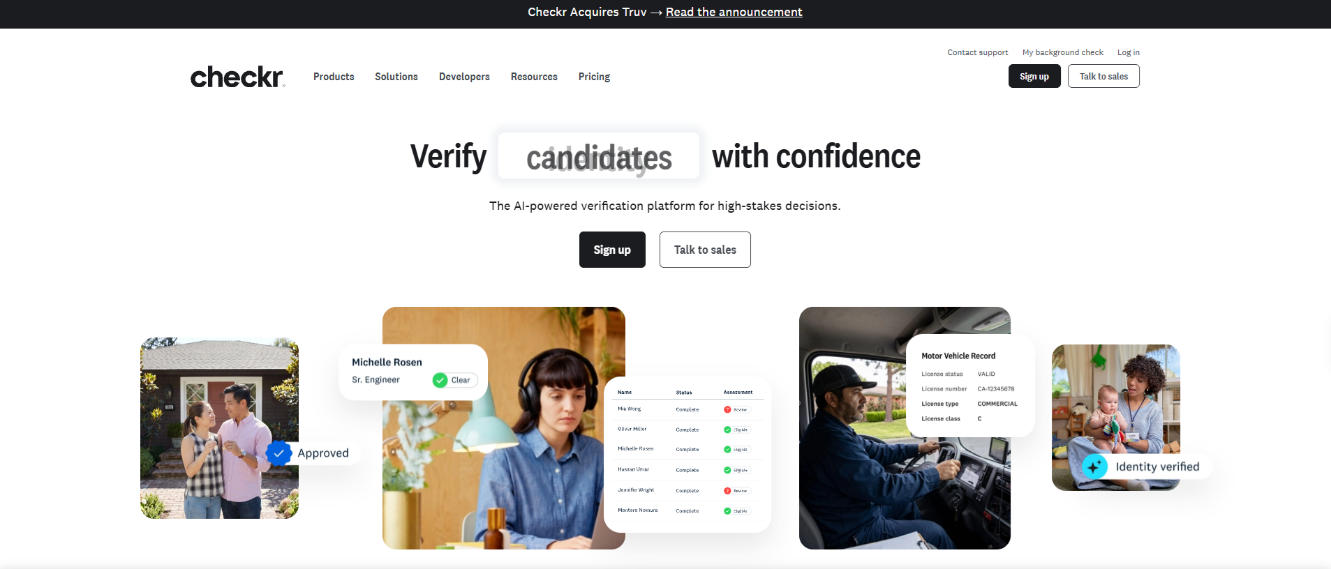 Checkr homepage