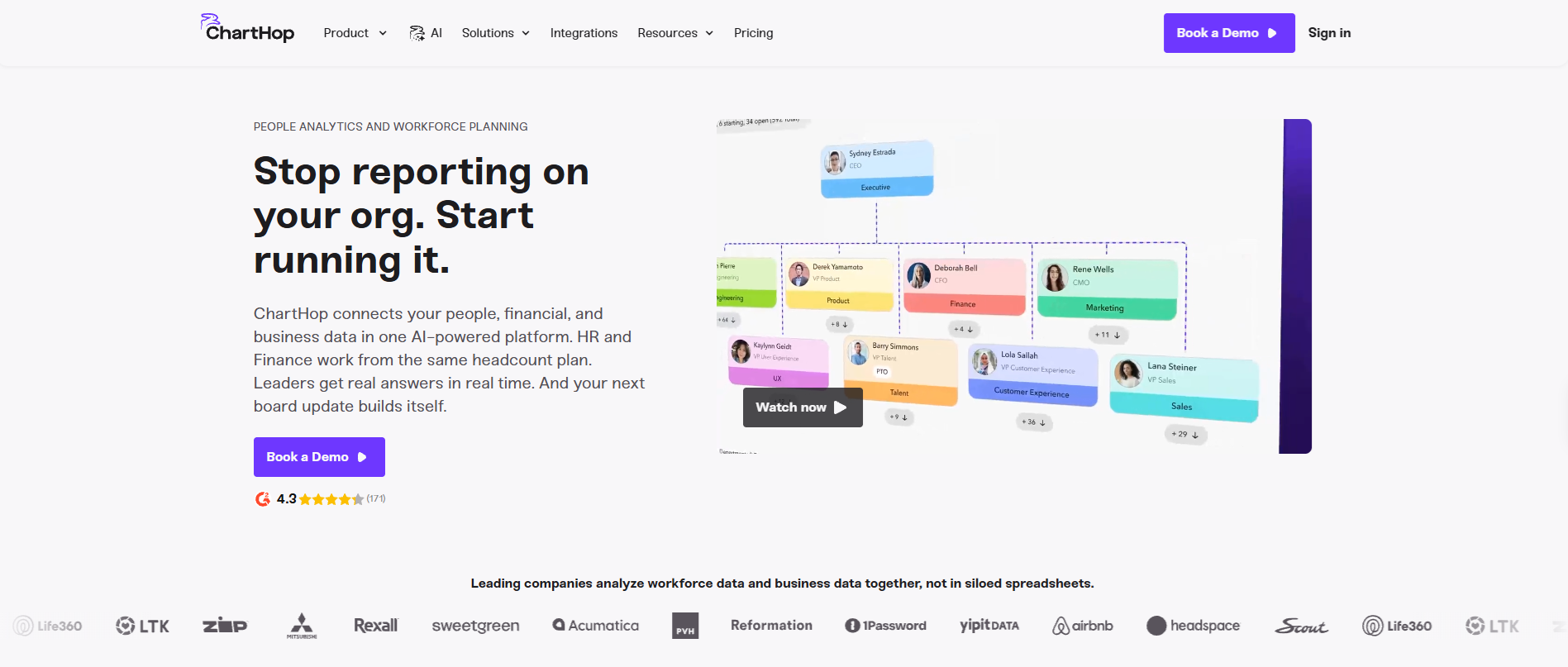 ChartHop homepage         