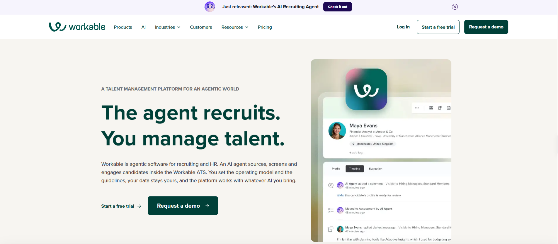 Workable homepage