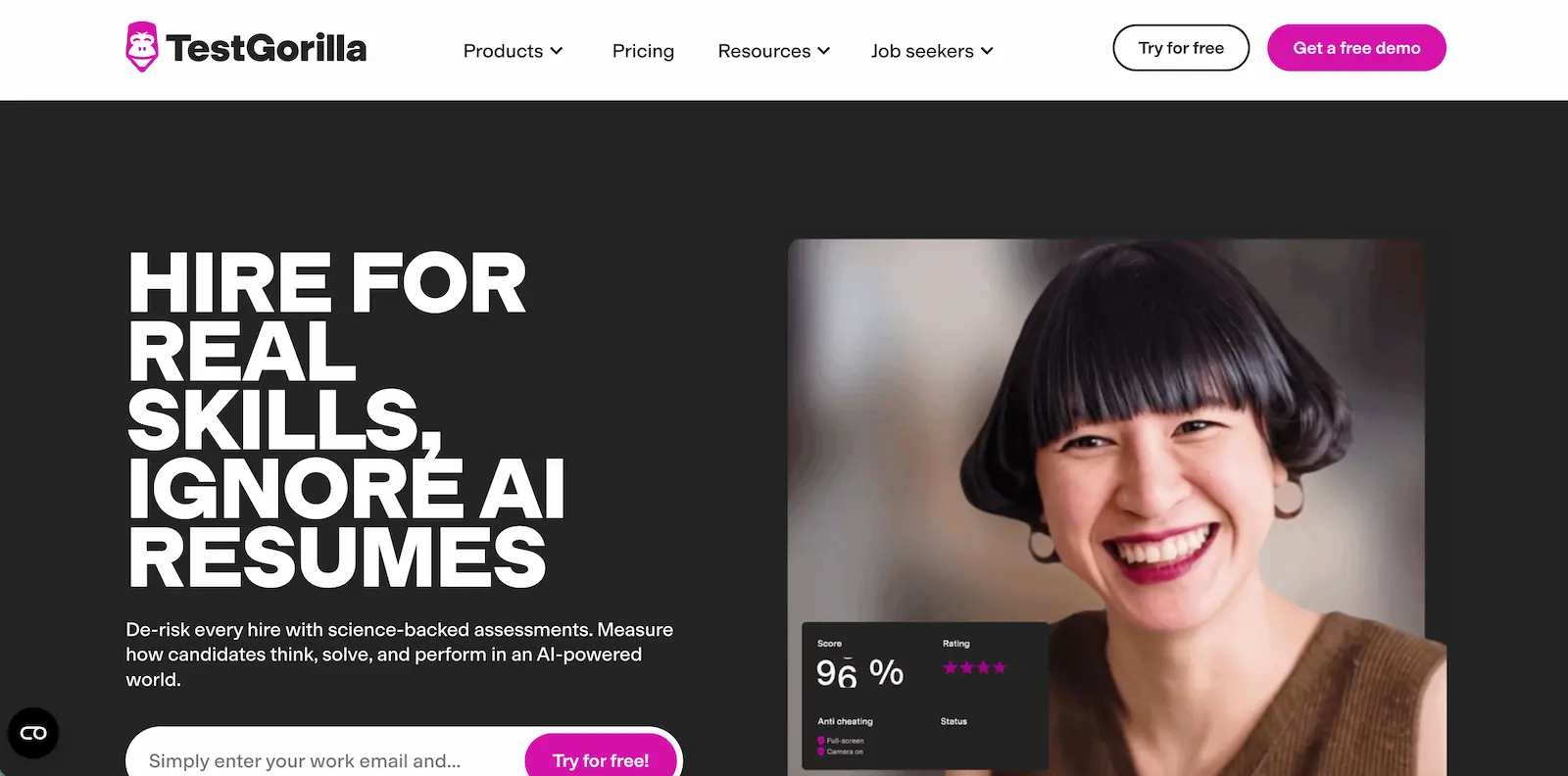 testgorilla homepage