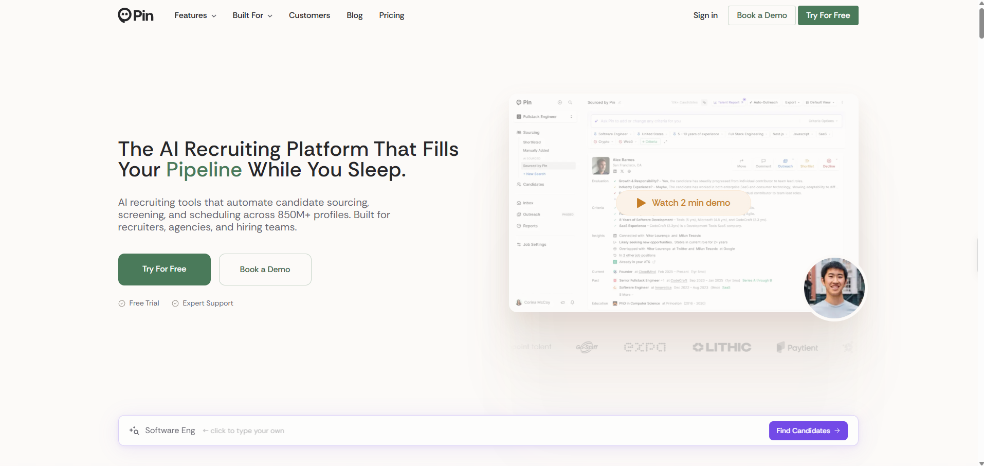 pin homepage