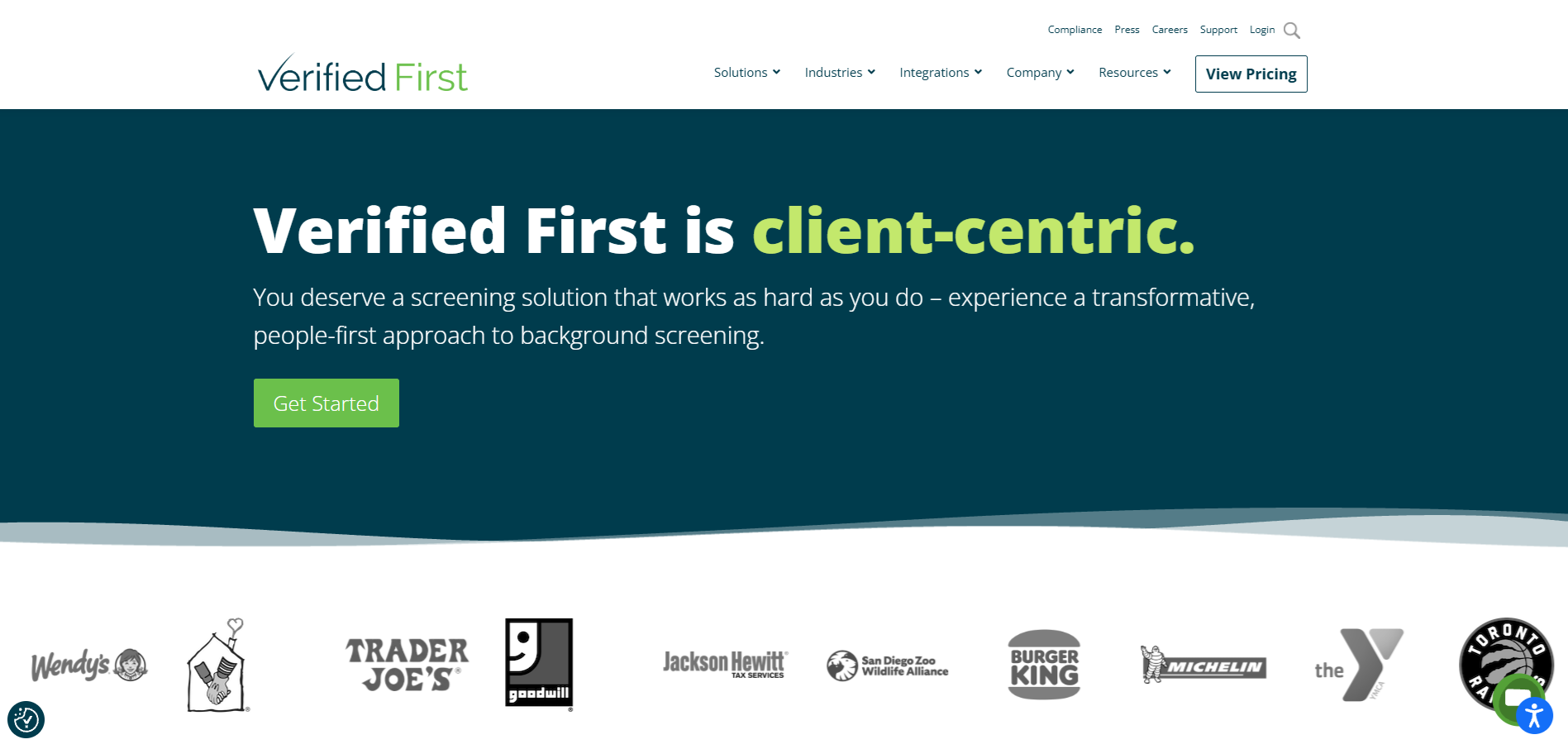 Verified First homepage         