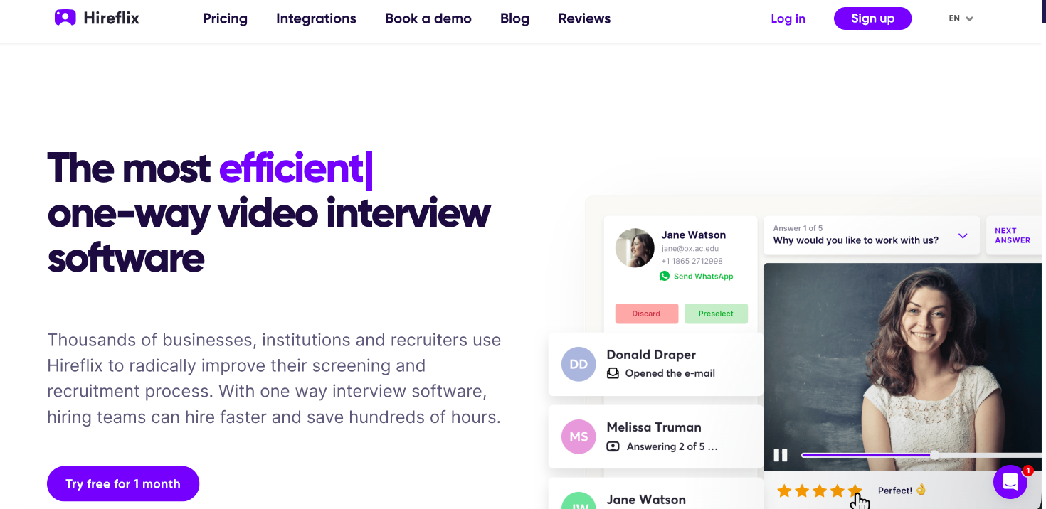 hireflix interview software